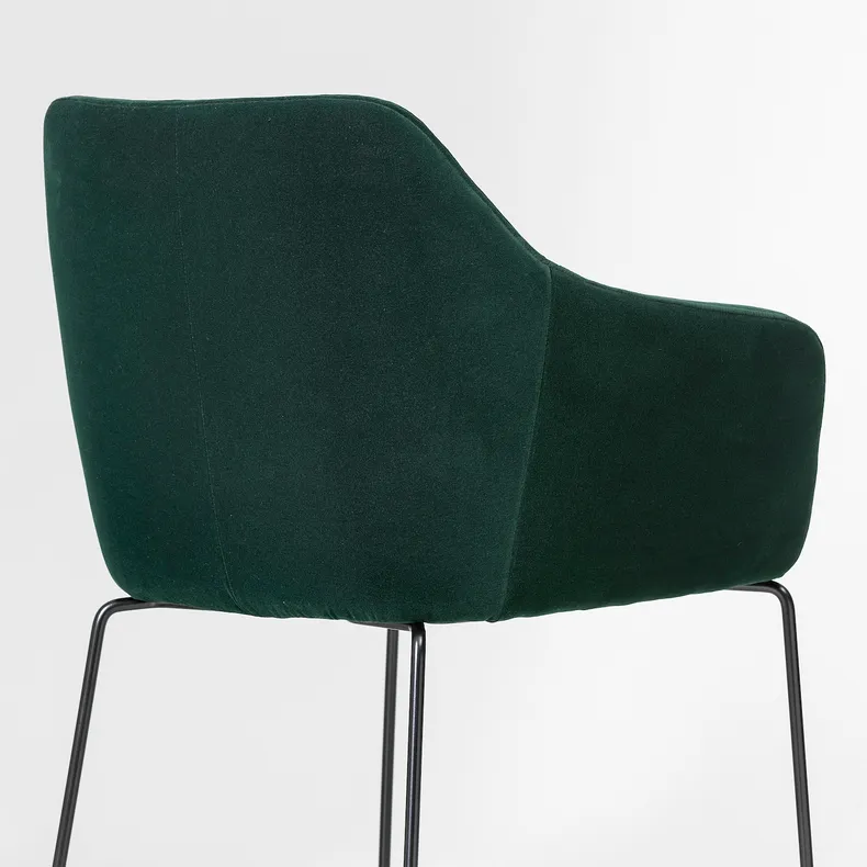 IKEA TOSSBERG ТОССБЕРГ, стілець, чорний метал/зелений акаміт 205.182.33 фото №8