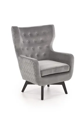 Кресло мягкое HALMAR MARVEL серый/черный фото