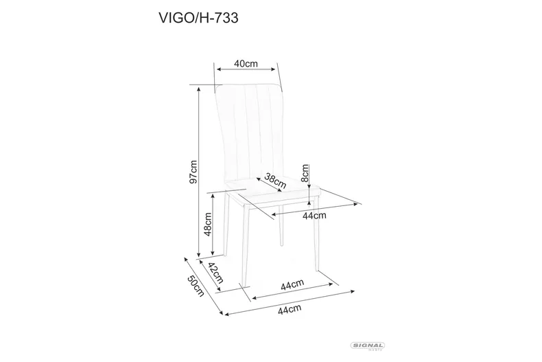 Кухонный стул SIGNAL VIGO Velvet, Bluvel 40 - темно-бежевый фото №12