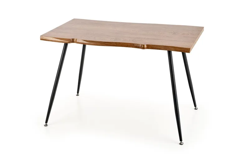 Кухонный стол HALMAR LARSON 120x80 см, столешница - натуральный дуб, ножки - черные фото №1