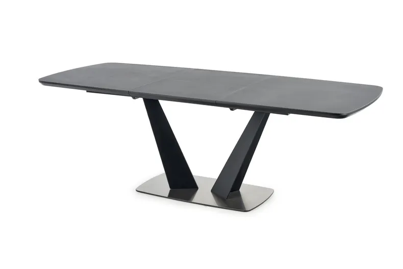 Кухонний стіл розкладний HALMAR FANGOR 160-220x90 см, стільниця - темно-сіра, основа - чорна фото №13