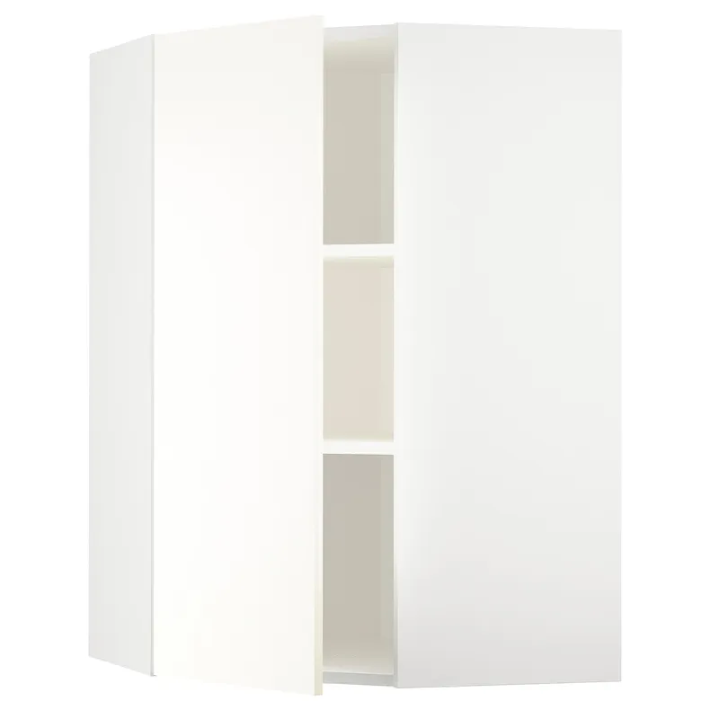 IKEA METOD МЕТОД, кутова навісна шафа з полицями, білий / ВАЛЛЬСТЕНА білий, 68x100 см 095.072.88 фото №1