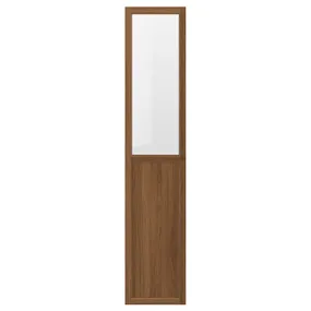 IKEA OXBERG ОКСБЕРГ, панель/скляні дверцята, коричневий горіх, 40x192 см 305.087.09 фото