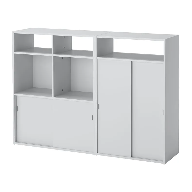 IKEA SPIKSMED СПІКСМЕД, комбінація шаф, світло-сірий, 137x32x96 см 495.352.89 фото №1