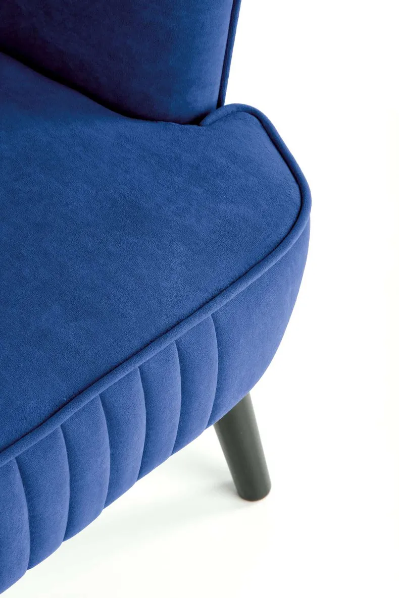 Мягкое кресло бархатное HALMAR DELGADO BLUVEL 86, темно синий фото №4