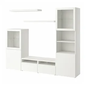 IKEA BESTÅ БЕСТО / LACK ЛАКК, комбінація шаф для телевізора, білий, 240x42x193 см 993.986.85 фото