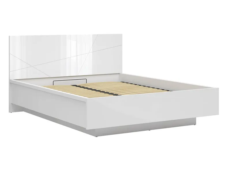 BRW Комплект: ліжко з підйомним механізмом та ламелями BRW FORN 160х200 см + матрац Mimas, білий глянець LOZ/160/B+MIMAS-BIP фото №3