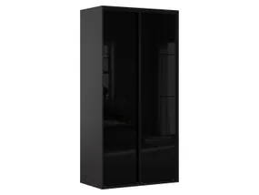 BRW Раздвижной шкаф Flex 120 см графит/черный глянец, чёрный глянец SZAFA_ZESTAW_128-GF/CAP фото