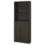 IKEA BILLY БІЛЛІ / OXBERG ОКСБЕРГ, книжкова шафа з дверцятами, темно-коричневий під дуб, 80x30x202 см 294.833.66 фото