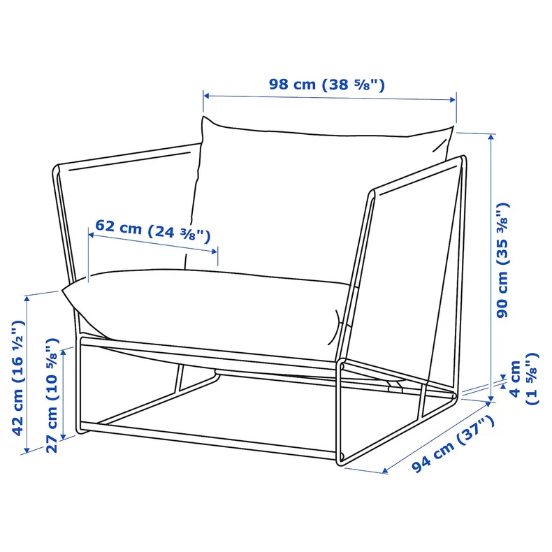 IKEA HAVSTEN ХАВСТЕН, крісло, вуличне, бежевий / бежевий 694.950.65 фото №7