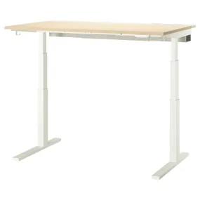IKEA MITTZON МІТТЗОН, стіл регульований, електричний okl береза/білий, 140x80 см 195.286.19 фото