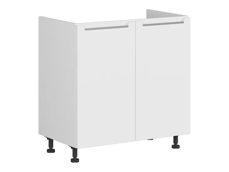 BRW Кухонный шкаф под мойку Ирис 80 см двухдверный белый суперматовый, альпийский белый/ белый суперматовый FB_DK_80/82_L/P-BAL/BISM фото №2