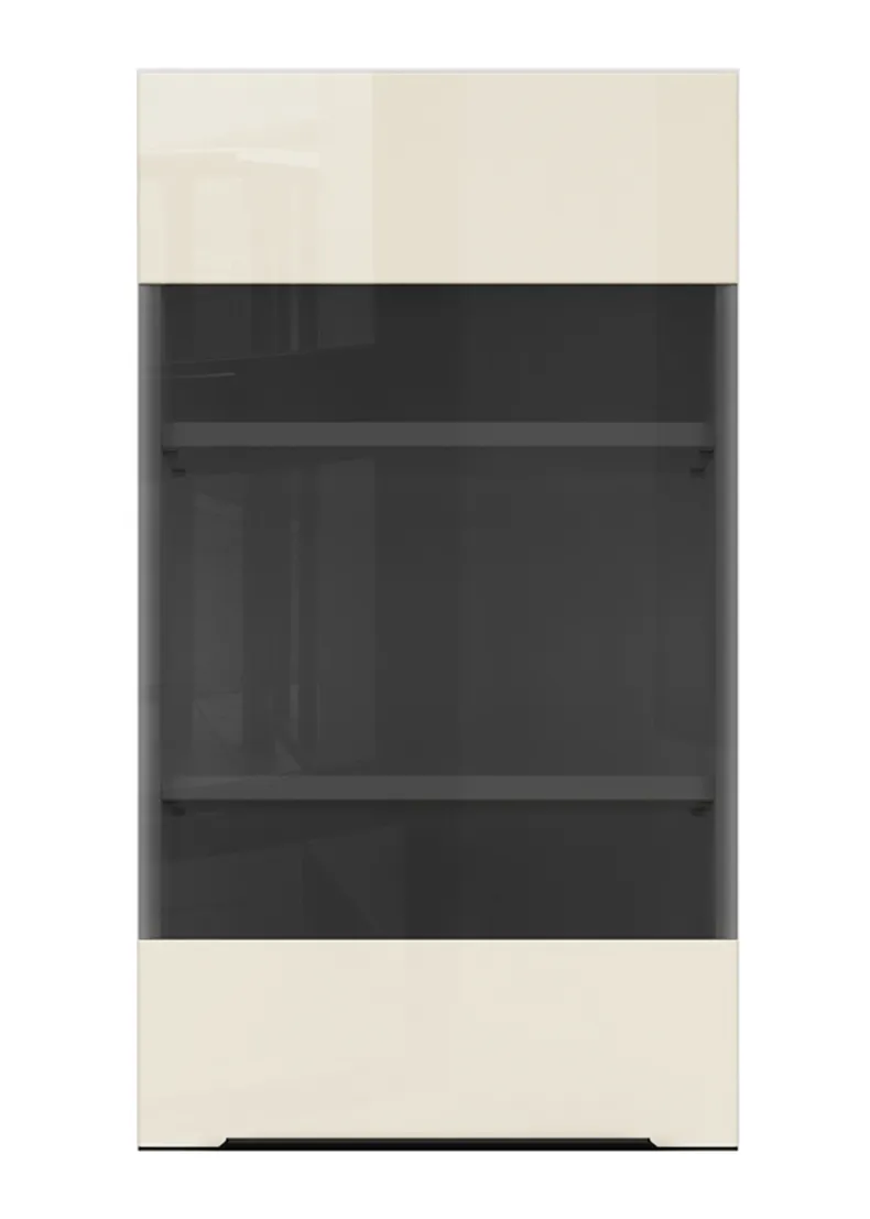 BRW Верхний кухонный шкаф Sole L6 40 см с витриной слева магнолия жемчуг, альпийский белый/жемчуг магнолии FM_G_40/72_LV-BAL/MAPE фото №1