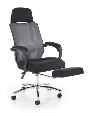 Крісло офісне, обертове HALMAR FREEMAN з підставкою для ніг, чорний/сірий фото