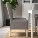 IKEA BERGMUND БЕРГМУНД, стул с чехлом средней длины, белый / нольгага серый / бежевый 393.900.03 фото thumb №3