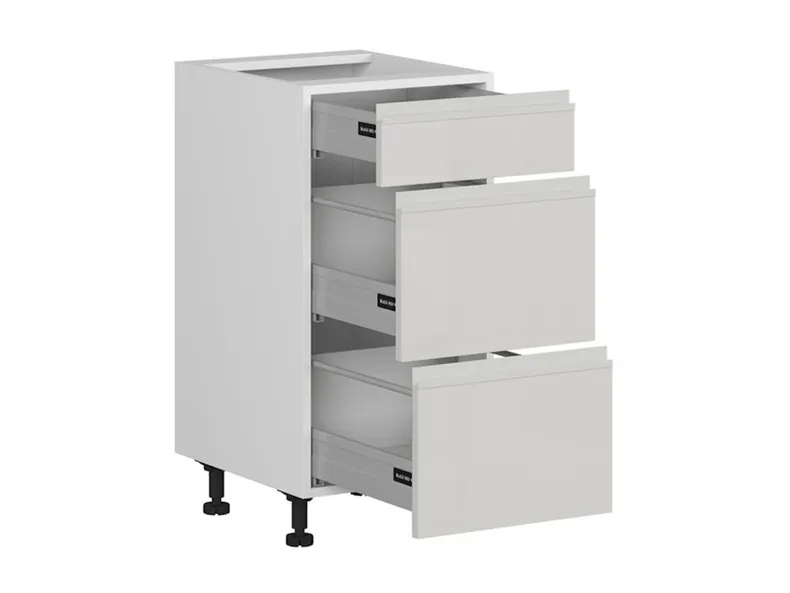 BRW Кухонный цокольный шкаф Sole 40 см с ящиками soft-close светло-серый глянец, альпийский белый/светло-серый глянец FH_D3S_40/82_2STB/STB-BAL/XRAL7047 фото №3