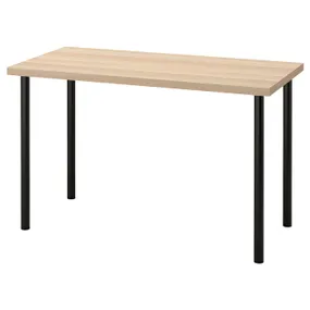 IKEA LAGKAPTEN ЛАГКАПТЕН / ADILS АДИЛЬС, письменный стол, дуб, окрашенный в белый / черный цвет, 120x60 см 694.168.84 фото