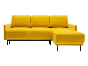 BRW Двухсторонний угловой диван Соло раскладной с ящиком для хранения велюр желтый, Соло 257 NA-SOLO-G1_B157C8 фото