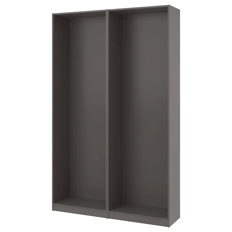 IKEA PAX ПАКС, 2 каркаси гардероба, темно-сірий, 150x35x236 см 994.321.75 фото №1