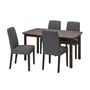 IKEA STRANDTORP СТРАНДТОРП / BERGMUND БЕРГМУНД, стіл+4 стільці, коричневий / Gunnared середньо-сірий, 150 / 205 / 260 см 794.410.53 фото