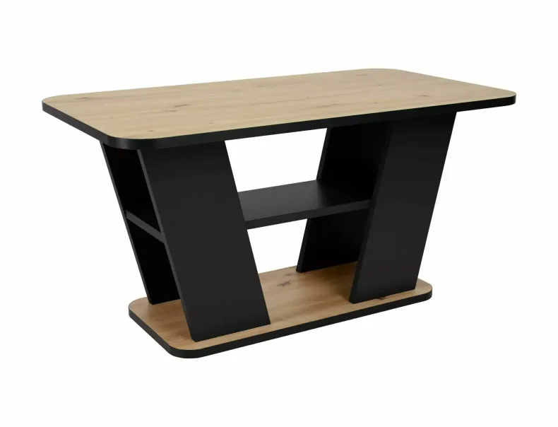 Журнальний столик SIGNAL Platon 90х50 см, дуб артізан / чорний фото №1