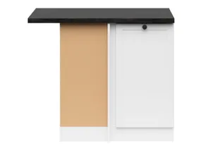 BRW Junona Line левый угловой кухонный шкаф со столешницей белый builds угловой 100x82 см, белый/белый/металлический сланцевый черный/золотой DNW/100/82_L_ZBL-BI/BI/LMC фото