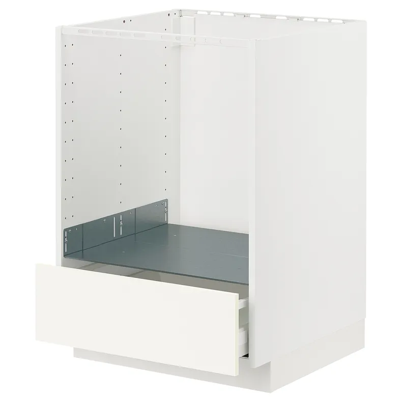 IKEA METOD МЕТОД / MAXIMERA МАКСИМЕРА, напольный шкаф д / духовки, с ящиком, белый / Вальстена белый, 60x60 см 195.071.98 фото №1