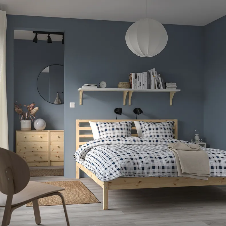 IKEA TARVA ТАРВА, каркас кровати, сосна / Линдбоден, 140x200 см 394.950.57 фото №2