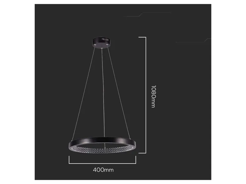 BRW VT-7823 Підвісний світлодіодний світильник алюмінієвий чорний 092057 фото №6