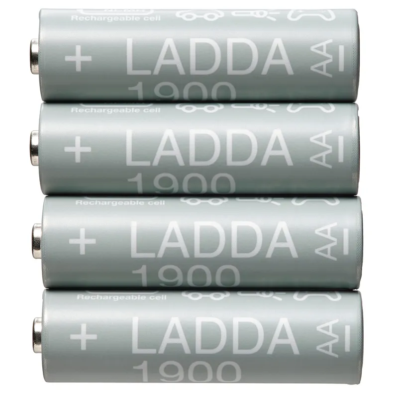 IKEA LADDA ЛАДДА, батарейка акумуляторна, HR06 AA 1.2В, 1900 мА/г 005.098.14 фото №1