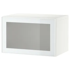 IKEA BESTÅ БЕСТО, комбинация настенных шкафов, белое стекловик / белое / светло-зеленое матовое стекло, 60x42x38 см 794.891.96 фото