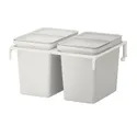 IKEA HÅLLBAR ХОЛЛБАР, решение для сортировки мусора, для кухонных ящиков METOD / светло-серый, 44 l 193.088.39 фото thumb №1