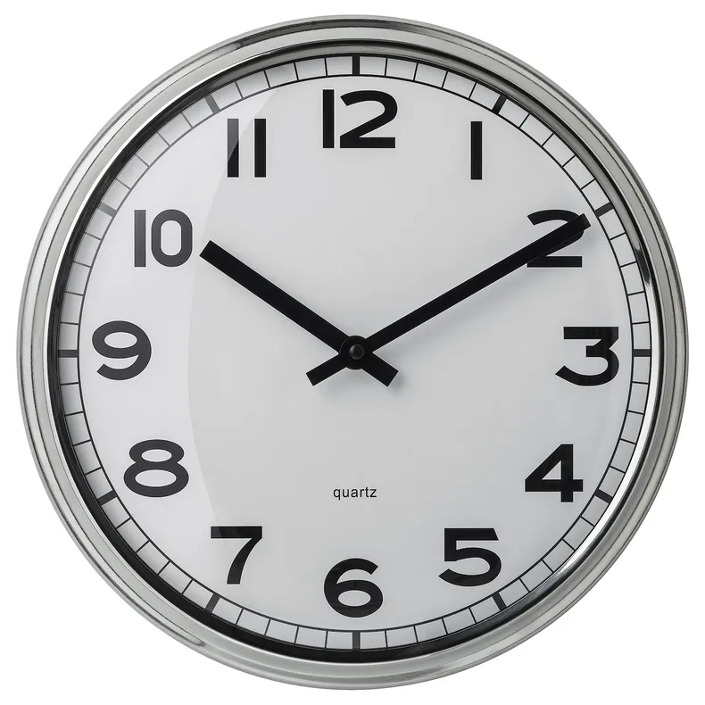 IKEA PUGG ПУГГ, настінний годинник, низьковольтний/нержавіюча сталь, 32 см 905.408.53 фото №1