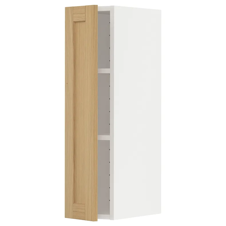 IKEA METOD МЕТОД, навесной шкаф с полками, белый / дуб форсбака, 20x80 см 595.093.79 фото №1