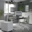 IKEA MITTZON МІТТЗОН, стіл регульований, електричний ОКЛ попелястий чорний / білий, 140x60 см 495.282.84 фото thumb №3