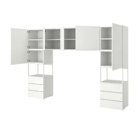 IKEA PLATSA ПЛАТСА, гардероб, 7дверцят+6шухляд, білий/Fonnes white, 300x42x201 см 693.252.14 фото