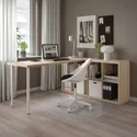 IKEA KALLAX КАЛЛАКС / LAGKAPTEN ЛАГКАПТЕН, стол, комбинация, белый / дуб, окрашенный в белый цвет, 77x179x147 см 494.816.82 фото thumb №3