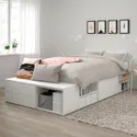 IKEA PLATSA ПЛАТСА, каркас кровати с 4 ящиками, белый / фонны, 142x244x43 см 093.029.13 фото thumb №2