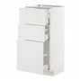 IKEA METOD МЕТОД / MAXIMERA МАКСИМЕРА, напольный шкаф с 3 ящиками, белый / Стенсунд белый, 40x37 см 594.095.15 фото