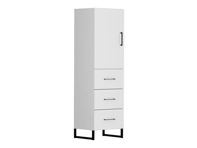BRW Книжный шкаф Modeo 50 см с дверцами и 3 ящиками белый REG/50/150/40_2-BI/BI фото №1
