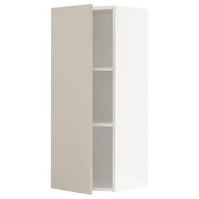 IKEA METOD МЕТОД, навесной шкаф с полками, белый / гавсторпский бежевый, 40x100 см 394.683.70 фото