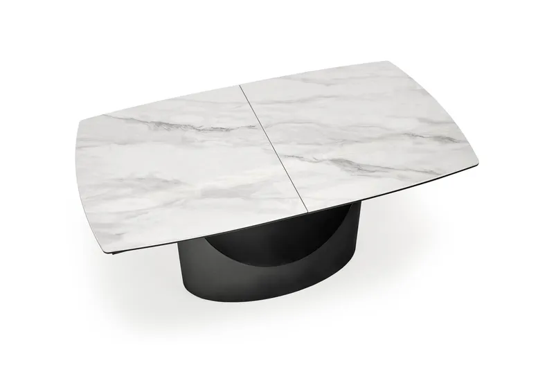 Кухонний стіл HALMAR OSMAN 160-220x90 см, білий мармур / чорний фото №15