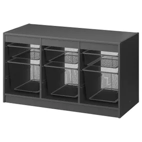 IKEA TROFAST ТРУФАСТ, комбінація для зберіган +контейнери, сірий/темно-сірий, 99x44x56 см 695.151.05 фото