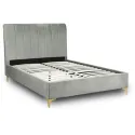 Кровать двуспальная бархатная MEBEL ELITE MARCELO Velvet, 140x200 см, серый фото thumb №1