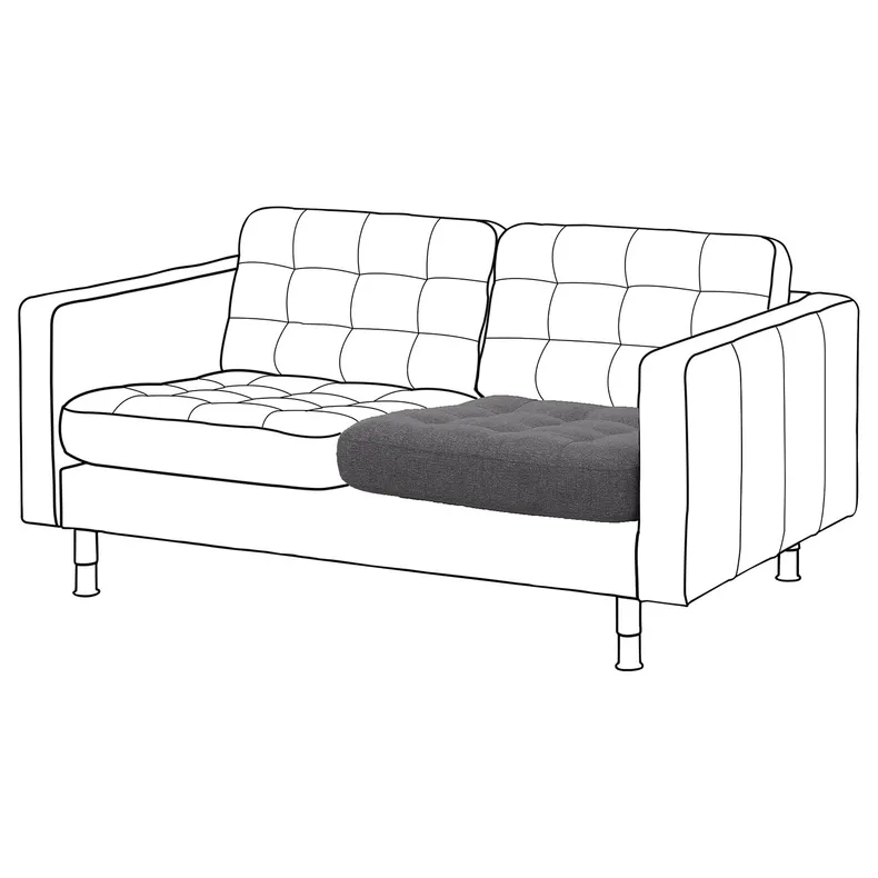 IKEA LANDSKRONA ЛАНДСКРУНА, подуш д/сидін для 2-місного дивана, Запасна частина гарматного/темно-сірого кольору 004.992.21 фото №2