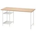 IKEA LAGKAPTEN ЛАГКАПТЕН / SPÄND СПЭНД, письменный стол, Дуб, окрашенный в белый/белый цвет, 140x60 см 495.636.68 фото thumb №1