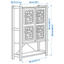 IKEA IVAR ИВАР, шкаф с дверями, сосна / серая сетка, 89x30x124 см 695.081.62 фото thumb №4