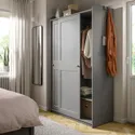 IKEA HAUGA ХАУГА, гардероб із розсувними дверцятами, сірий, 118x55x199 см 604.072.71 фото thumb №2