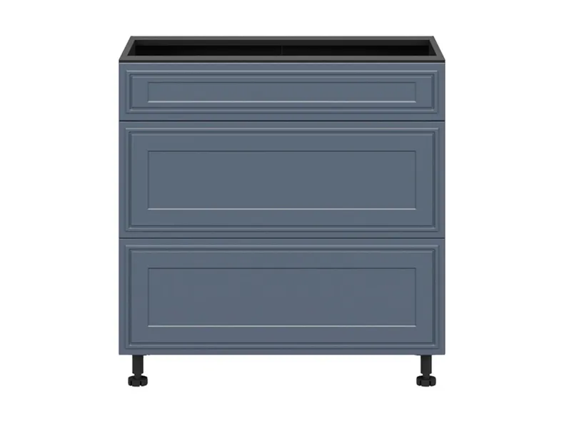 BRW Кухонный цокольный шкаф Verdi 80 см с ящиками бесшумного закрывания mystic matt, черный/матовый FL_D2S_80/82_2STB/B-CA/MIM фото №1