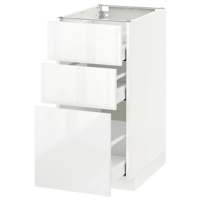 IKEA METOD МЕТОД / MAXIMERA МАКСІМЕРА, підлогова шафа з 3 шухлядами, білий / РІНГХУЛЬТ білий, 40x60 см 390.496.23 фото №1